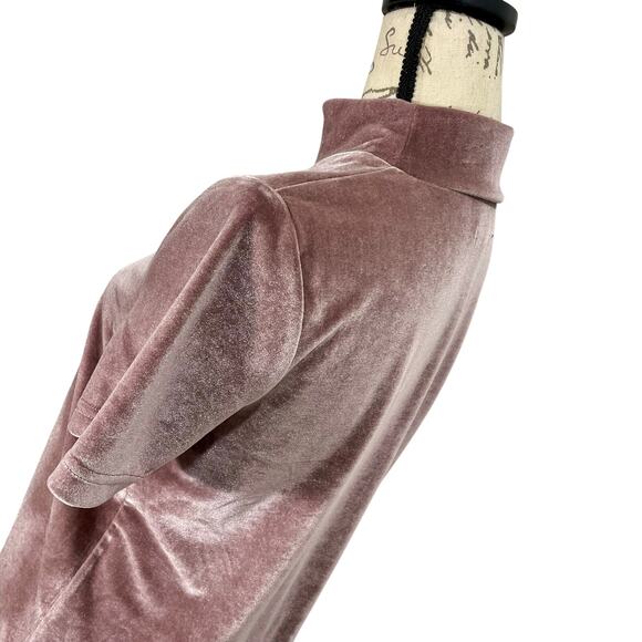 Madewell Women's Velvet Mini Dress Frosty Mauve Mockneck Shift Dress, Size Small - Picture 5 of 10